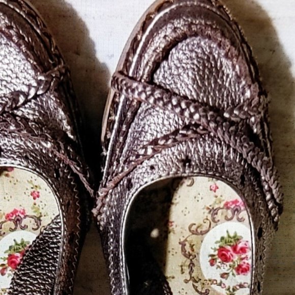 Seychelles brownish bronze leather size 6 wedge shoes - Picture 6 of 7